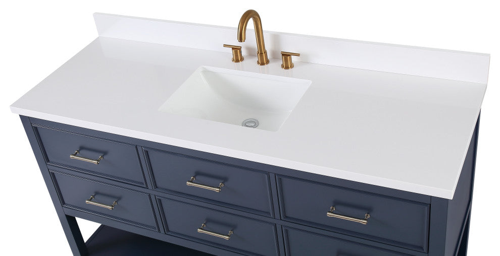 60" Tennant Brand Navy Blue Color Felton Bathroom Sink Vanity
