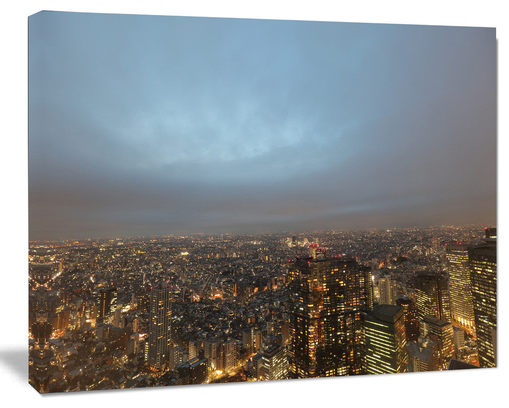 Shinjuku District View Point, Cityscape Canvas Art Print, 40"x30"
