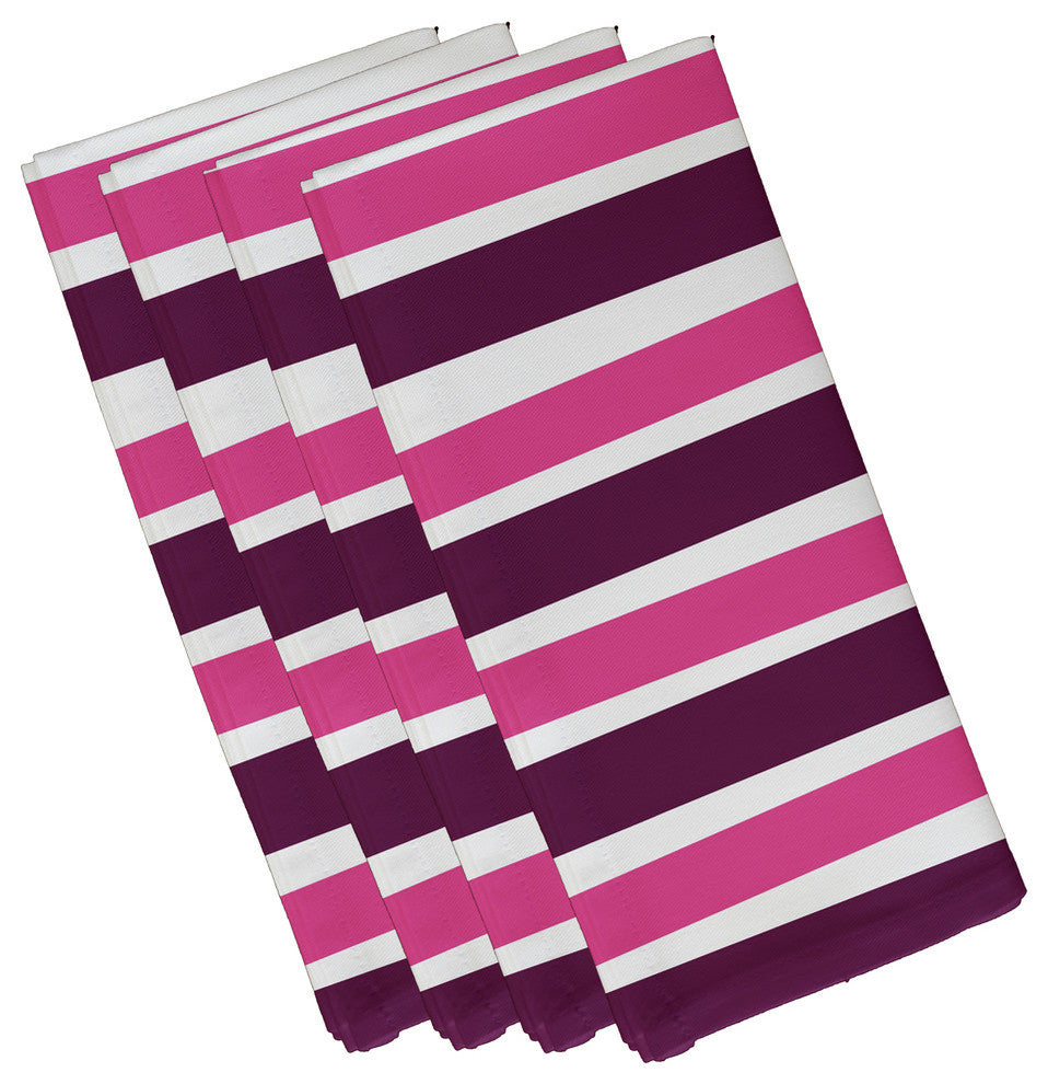 Decorative Holiday Napkin, Set of 4, Stripe, Purple