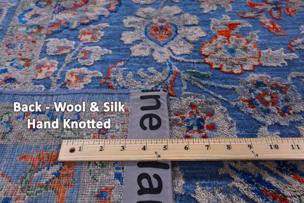 Wool and Silk Persian Handmade Rug 9' 2" X 12' 0" Q12087