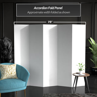 6' Tall White Cardboard Room Divider 5 Panel