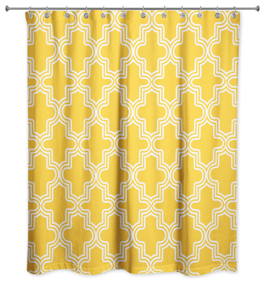 Moroccan Tile Shower Curtain, Yellow