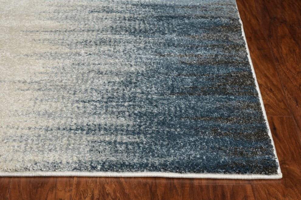 KAS Landscapes 5909 Ivory Blue Ombre Area Rug, 3'3"X 5'3"