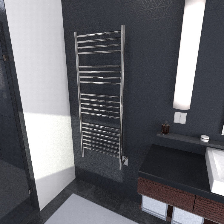 Jeeves Model D-Straight 20-Bar Hardwired Electric Towel Warmer, Polished