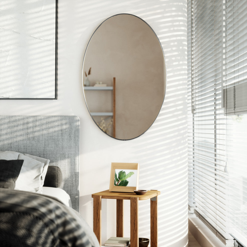 Hubba 24 x 36" Oval Mirror Metallic Titanium