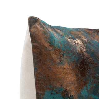 Equilibrium 22x22 Linen Blend Fabric Throw Pillow, Teal Bronze