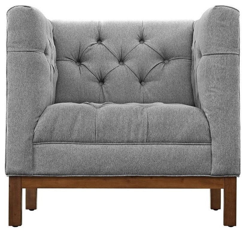 Modern Expectation Gray Panache Living Room Set Upholstered Fabric, 2-Piece Set