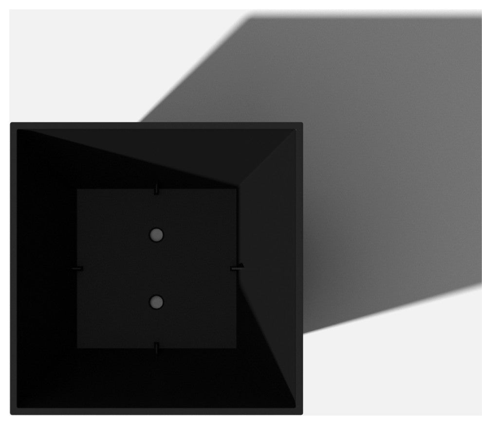 Nobleton Square Planter, Black, 18 Inch, 2 Pack