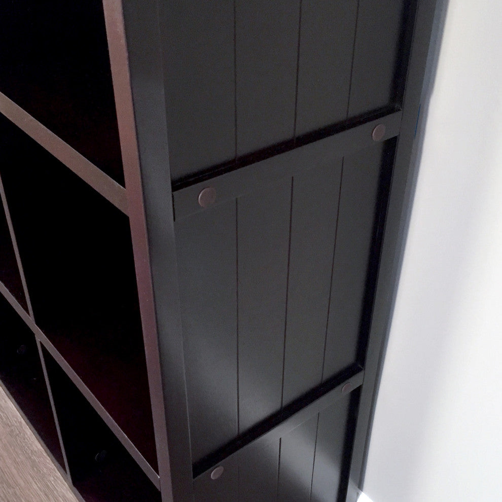Solid Wood 9 Cube Storage Organizer, Espresso