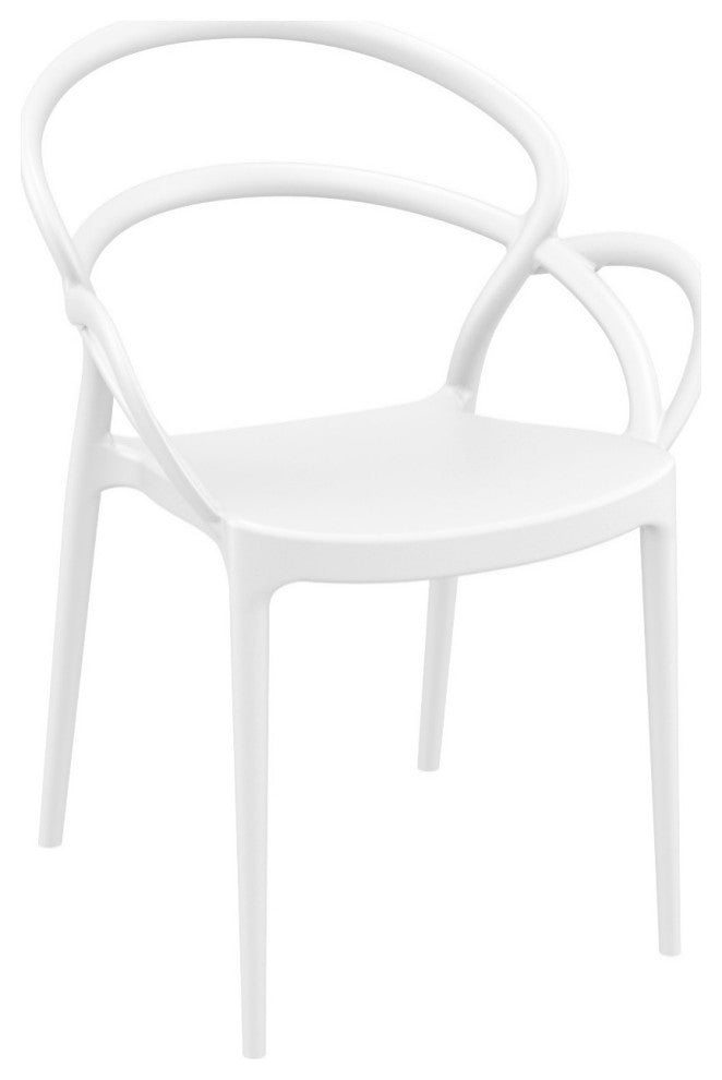 Mila Dining Set With 2 Arm Chairs White