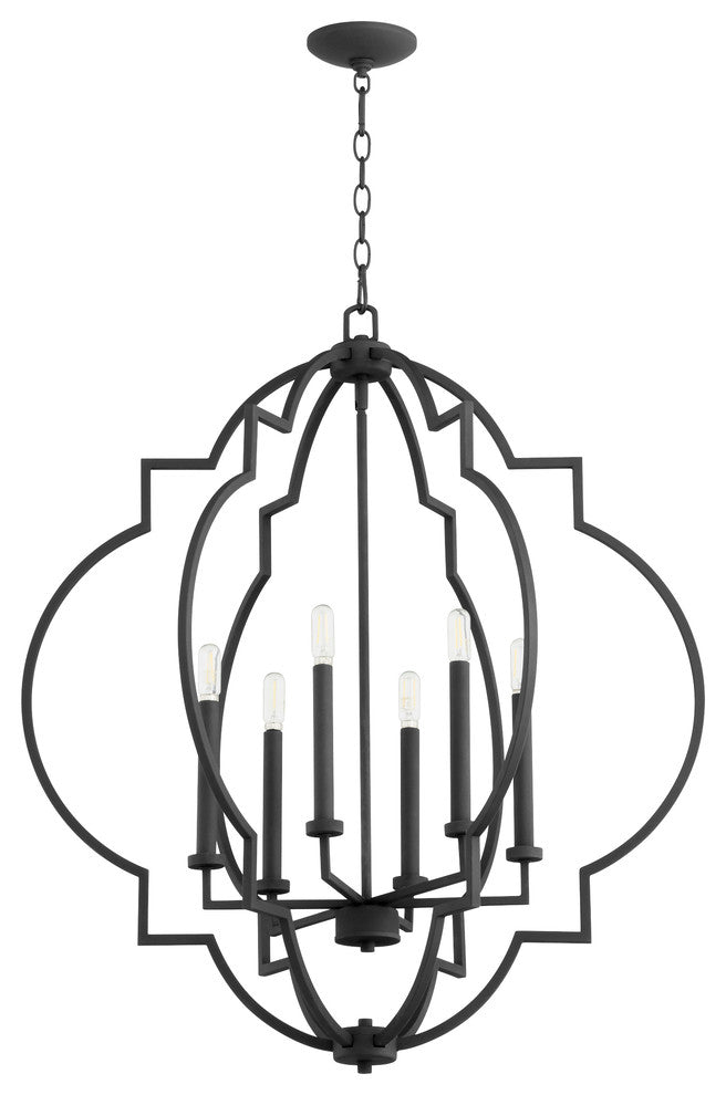 Dublin 30" 6-Light Pendant, Noir