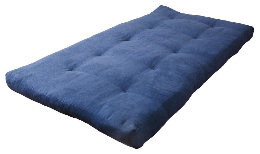 Blazing Needles Vitality 6" Microsuede Twin Futon Mattress, Indigo
