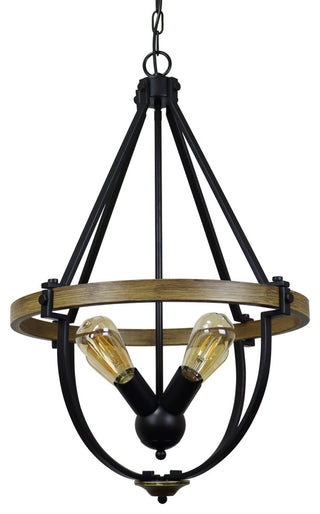 Farmhouse-Style Two-Toned 4 Light Pendant 20" Wide