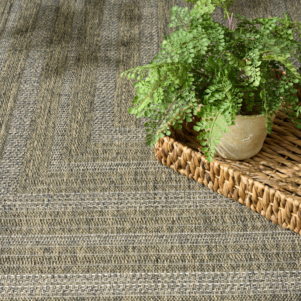 Nourison Tulum 4' x 6' Olive Outdoor Rug