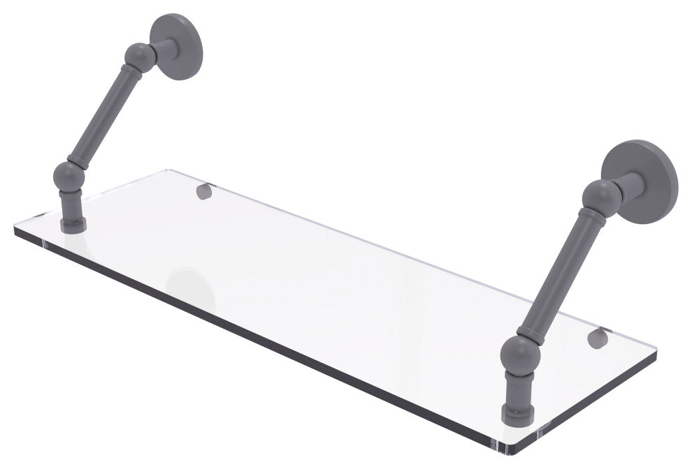 Prestige Skyline 24" Floating Glass Shelf, Matte Gray