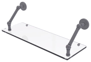 Prestige Skyline 24" Floating Glass Shelf, Matte Gray