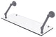 Prestige Skyline 24" Floating Glass Shelf, Matte Gray