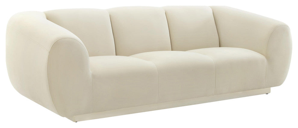 Emmet Cream Velvet Sofa