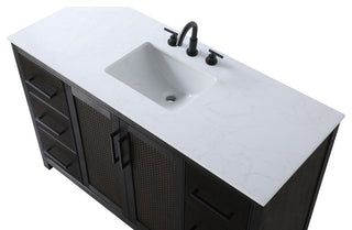 Home Living 54" Single Bathroom Vanity, Chocolate Oak