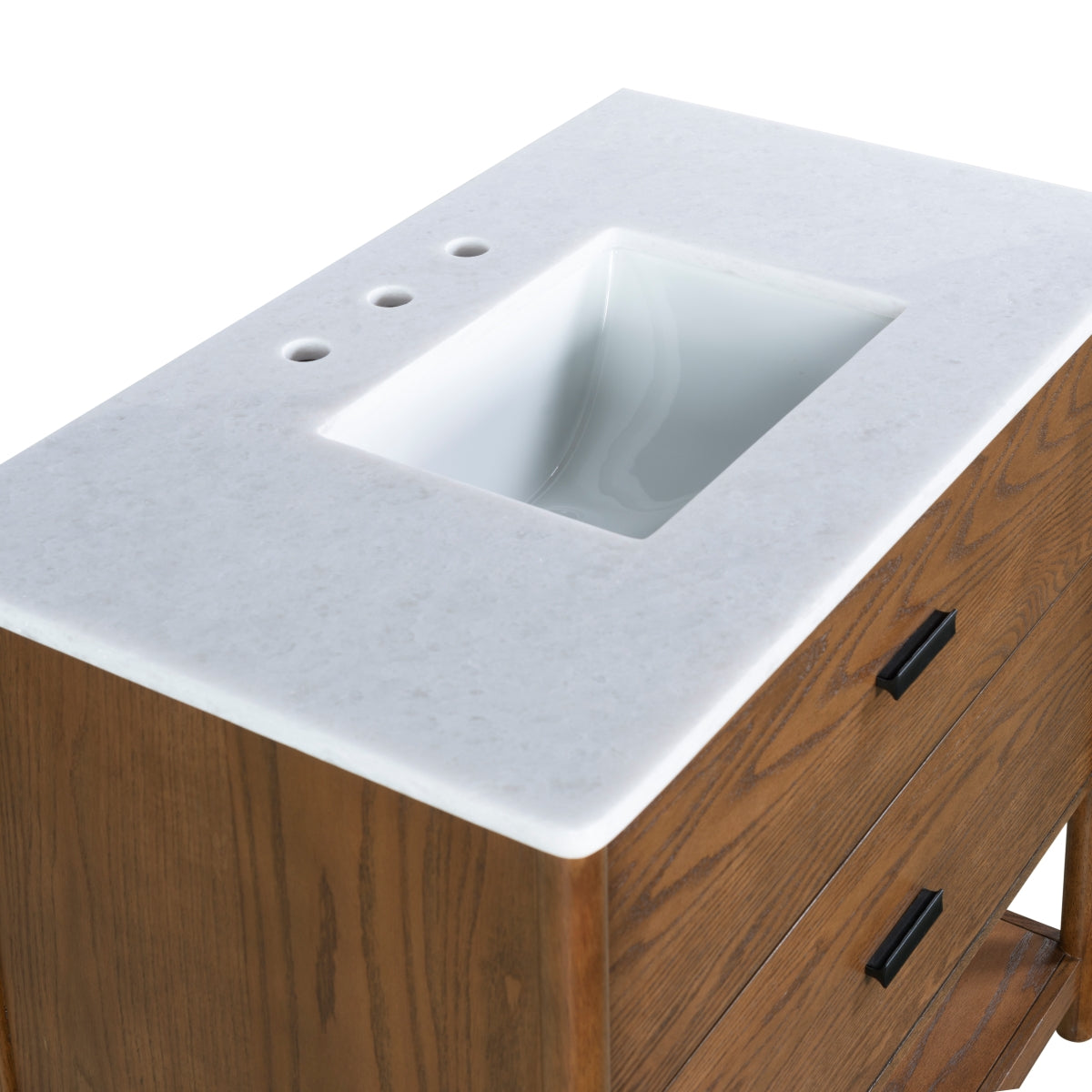 Safavieh Couture Jaylessa Vanity, Medium Oak/White, 36In