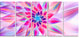 Huge Pink Blue Fractal Flower, Floral Canvas Art Print, 60"x28", 5 Panels