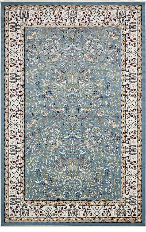 Traditional Kelayeh 13''x19''8" Rectangle Azure Area Rug