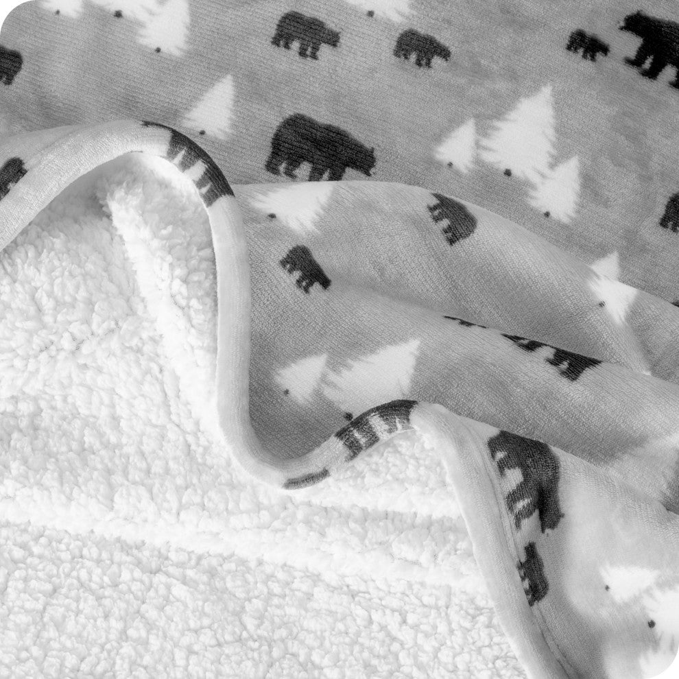 Fleece Sherpa Blanket, Kodiak, Full/Queen