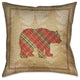 Laural Home Country Cabin Bear Plaid Outdoor Decorative Pillow, 18"x18"