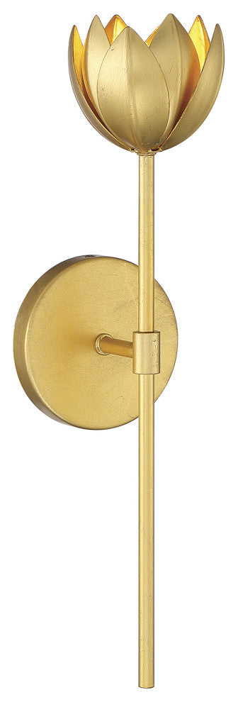 LED Wall Sconce, Matte Black, True Gold