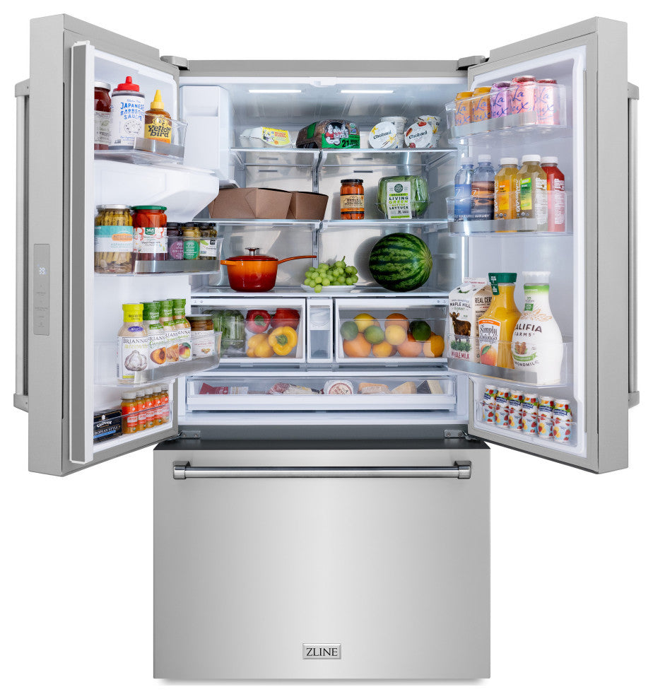ZLINE 36" Standard Depth Refrigerator, Stainless With Water Dispenser RSM-W-36