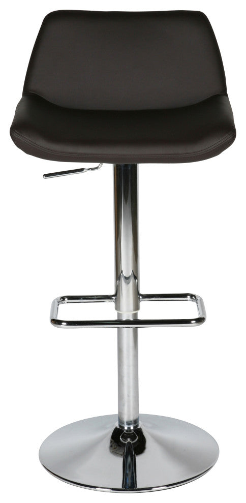 20" X 20" X 30"/40" Chocolate Faux Leather Bar Stool