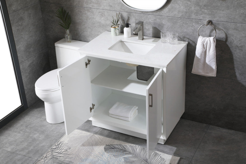 36" SIngle Bathroom Vanity, White