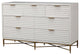 Benzara BM206686 Honeycomb Design 7 Drawer Dresser With Metal Legs, White