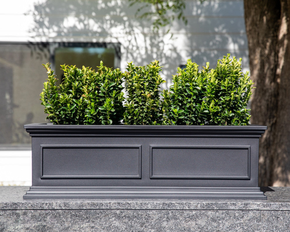 Brixton Planter Box, 36", Black, 2 Pack