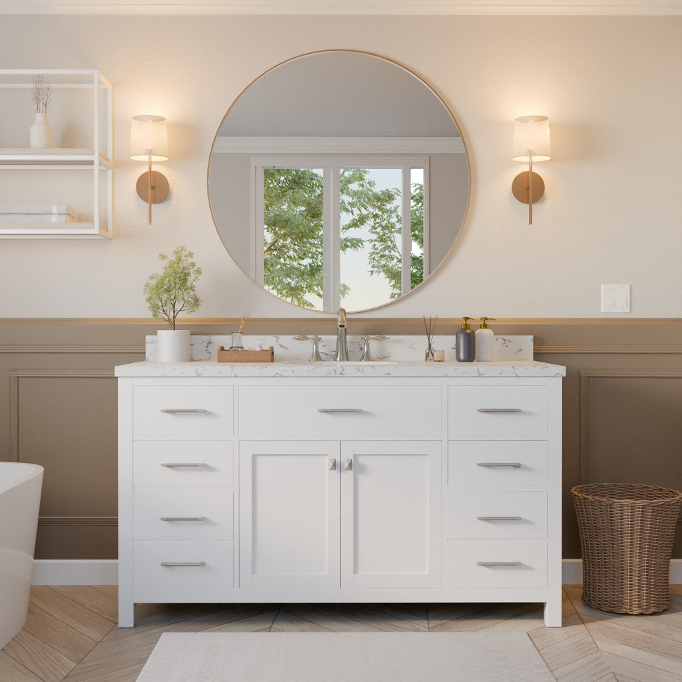 Caroline Bath Vanity with Cultured Marble Top