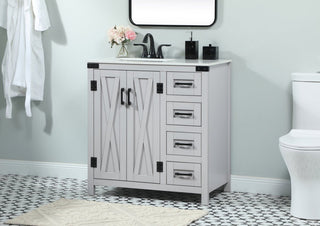 Home Living 19" Farmhouse Grey-Light Bathroom Vanity