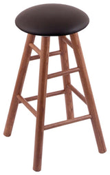 Holland Bar Stool, Oak Round Cushion Bar Stool, Smooth Legs