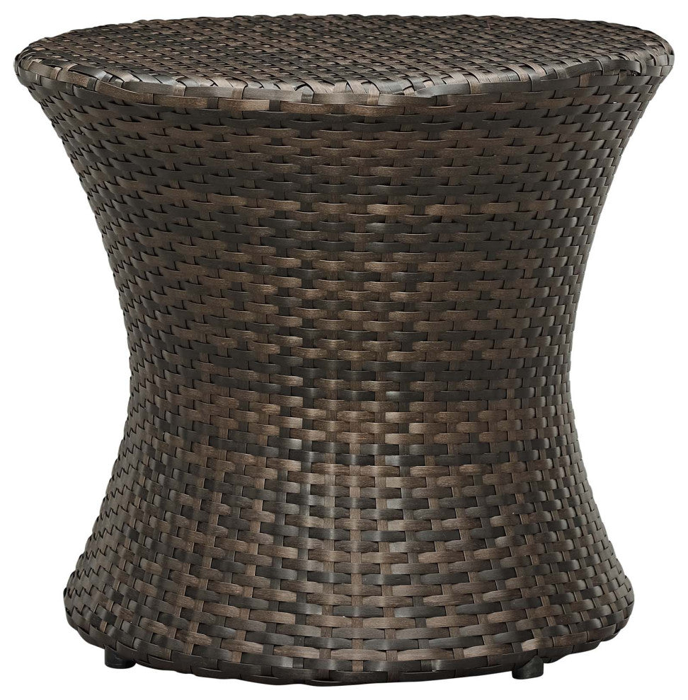 Side Dining Chair Table Set, Rattan, Wicker, Brown, Modern, Outdoor Patio Cafe