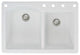 Aversa 33" silQ Granite Drop-in Double Bowl Kitchen Sink with 5 Holes in White