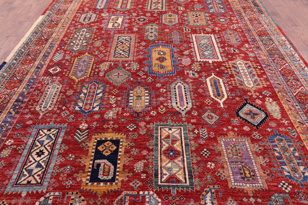 Fine Serapi Tribal Handmade Wool Rug 9' 1" X 13' 2" - Q12408