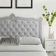 Headboard, Full Queen Size, Velvet, Light Gray, Modern Contemporary