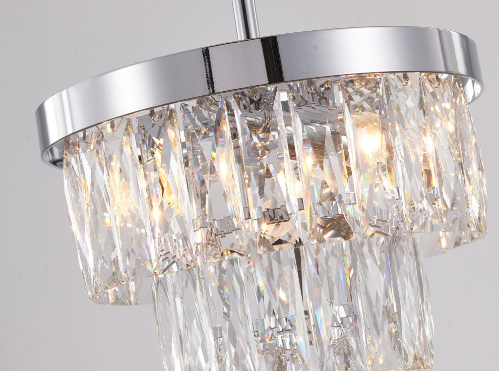 BETHEL INTERNATIONAL OC37C12CH 4-Light Chandelier, Chrome