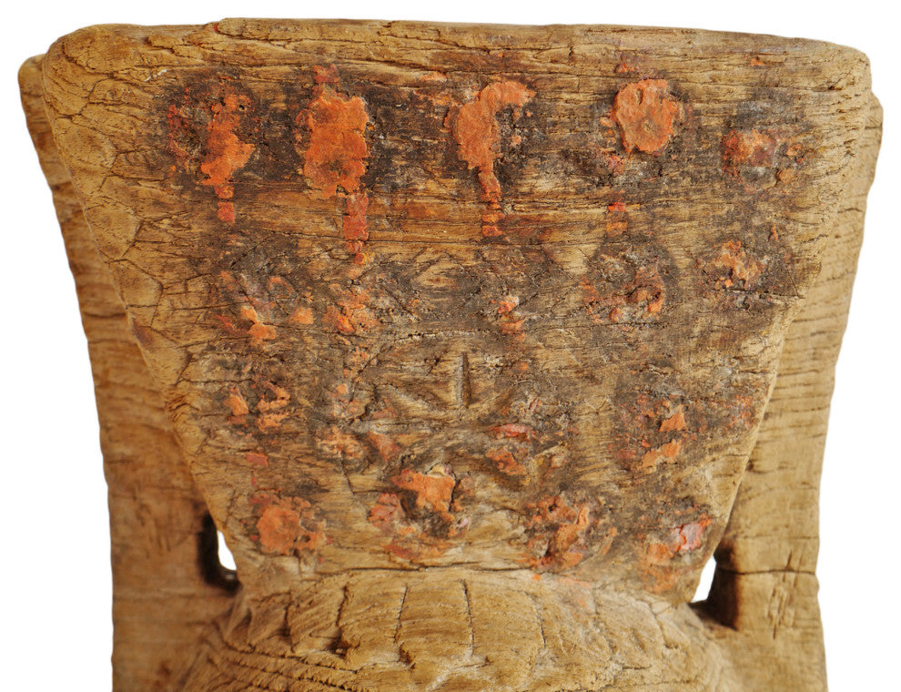 Consigned Rajasthan Village Wood Candle Stand 3