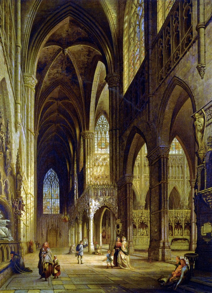 Jules Victor Genisson Vue du Transept de Leglise dAmiens Gallery Wrapped Canvas