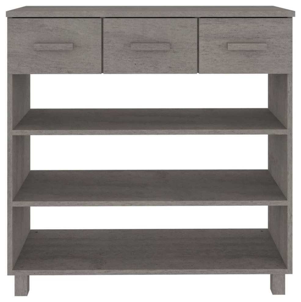 vidaXL Console Table Accent End Table Living Room Light Gray Solid Wood Pine