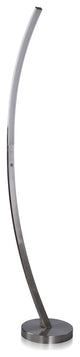 Gemma LED Band Contemporary Accent Floor Lamp Brushed Steel Finish