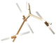 Glass Twist on Rods Light Fixture, Brass