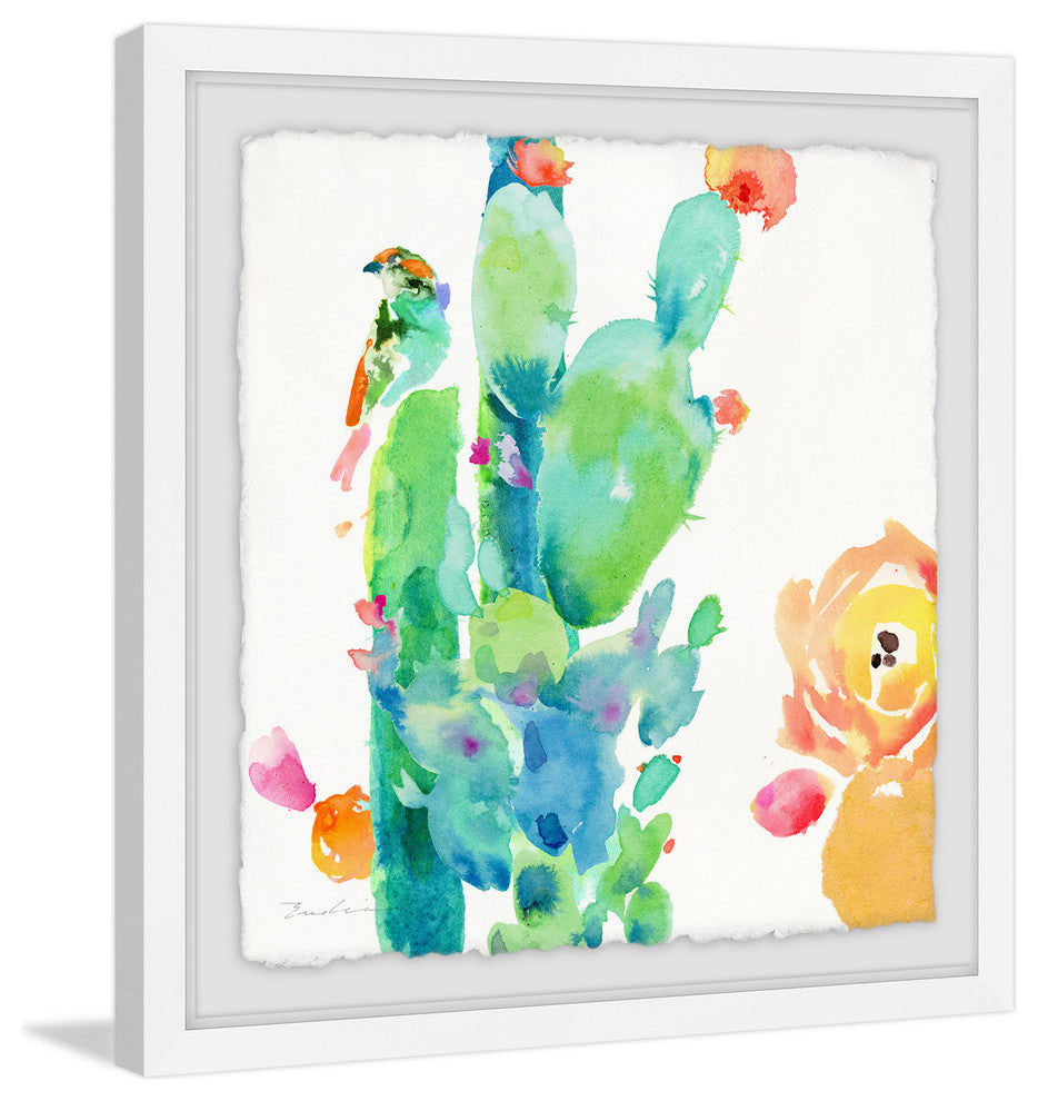 "A Flower Blushes" Framed Painting Print, 32"x32"