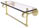 Clearview 16" Glass Shelf and Towel Bar and Dotted Accents, Unlacquered Brass