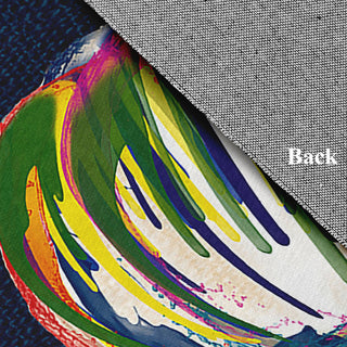 Colorful Pumpkin Fall Design Chenille Area Rug, Navy, 3'x5'